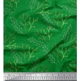 thumbnail image 1 of Soimoi Green Cotton Voile Fabric Dry Branches Tree Decor Fabric Printed Yard 42 Inch Wide, 1 of 3