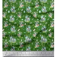 thumbnail image 1 of Soimoi Green Cotton Voile Fabric Floral & Brush Stroke Decor Fabric Printed Yard 42 Inch Wide, 1 of 3