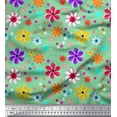 thumbnail image 1 of Soimoi Green Cotton Voile Fabric Flower Artistic Print Fabric by the Yard 56 Inch Wide, 1 of 1