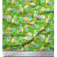 thumbnail image 1 of Soimoi Green Cotton Voile Fabric Fruits & Cookies Food Fabric Prints By Yard 42 Inch Wide, 1 of 3