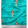 thumbnail image 1 of Soimoi Green Cotton Voile Fabric Hat,Palm Tree & Beachwear Girl Summer Designs Fabric Prints By Yard 42 Inch Wide, 1 of 1