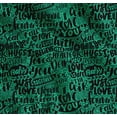 thumbnail image 1 of Soimoi Green Cotton Voile Fabric Just Love Forever Text Printed Fabric 1 Yard 42 Inch Wide, 1 of 7