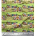 thumbnail image 1 of Soimoi Green Cotton Voile Fabric Landscape & City Digital Decor Fabric Printed Yard 42 Inch Wide, 1 of 3