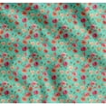 thumbnail image 1 of Soimoi Green Cotton Voile Fabric Leaves & Blooming Camellias Floral Print Sewing Fabric 1 Yard 42 Inch Wide, 1 of 7