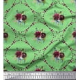 thumbnail image 1 of Soimoi Green Cotton Voile Fabric Leaves,Floral & Diamond Geometric Print Fabric by The Yard 58 Inch Wide, 1 of 3
