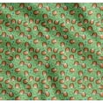 thumbnail image 1 of Soimoi Green Cotton Voile Fabric Leaves,Oaknut & Porcupine Cartoon Print Fabric by Yard 56 Inch Wide, 1 of 7