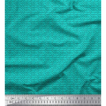 Soimoi Green Cotton Voile Fabric Mosaic Stripe Print Fabric by the Yard 42 Inch Wide