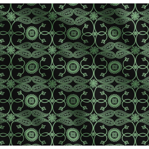 Soimoi Green Cotton Voile Fabric Paisleys Paisley Print Sewing Fabric Yard 58 Inch Wide