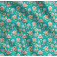 thumbnail image 1 of Soimoi Green Cotton Voile Fabric Periwinkle & Peony Floral Decor Fabric Printed Yard 42 Inch Wide, 1 of 7