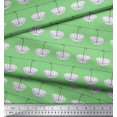 thumbnail image 1 of Soimoi Green Cotton Voile Fabric Rope & Umbrella Fashion Print Fabric by Yard 42 Inch Wide, 1 of 3