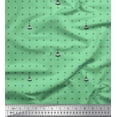 thumbnail image 1 of Soimoi Green Cotton Voile Fabric Snowflake & Tree Christmas Fabric Prints By Yard 42 Inch Wide, 1 of 3