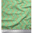 thumbnail image 1 of Soimoi Green Cotton Voile Fabric Spoon,Cup & Plate Kitchen Print Fabric by Yard 42 Inch Wide, 1 of 3