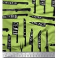 thumbnail image 1 of Soimoi Green Cotton Voile Fabric Text & Knife Kitchen Decor Fabric Printed Yard 42 Inch Wide, 1 of 3