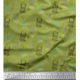 thumbnail image 1 of Soimoi Green Cotton Voile Fabric Text & Monuments Architectural Print Sewing Fabric Yard 42 Inch Wide, 1 of 3