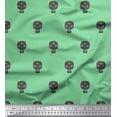 thumbnail image 1 of Soimoi Green Cotton Voile Fabric Tribal Skull Print Sewing Fabric Yard 42 Inch Wide, 1 of 3