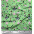 thumbnail image 1 of Soimoi Green Cotton Voile Fabric Women & Accessories Fashion Print Fabric by the Yard 42 Inch Wide, 1 of 3