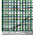 thumbnail image 1 of Soimoi Green Crepe Silk Fabric Window Pane Check Print Fabric by the Yard 42 Inch Wide, 1 of 3