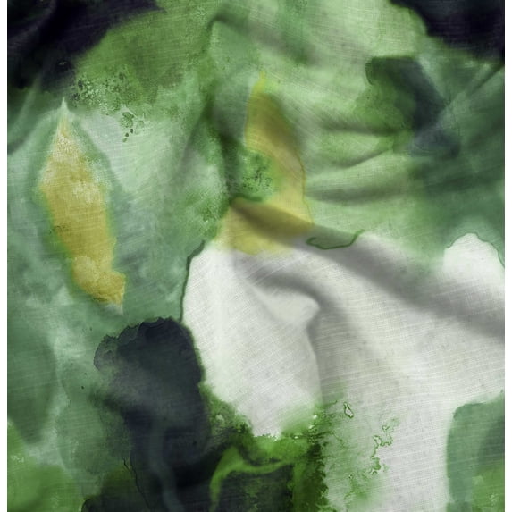 Soimoi Green Fabric - By the Yard - 54 Inch Wide - Abstract Texture Watercolor Elegance Fabric - Nature - Inspired and Whimsical Patterns for Apparel and Home Decor Printed Fabric