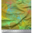 thumbnail image 1 of Soimoi Green Georgette Viscose Fabric Artistic Leaves Printed Craft Fabric by the Yard 42 Inch Wide, 1 of 3