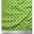 thumbnail image 1 of Soimoi Green Georgette Viscose Fabric Check & Christmas Cookies Food Decor Fabric Printed Yard 42 Inch Wide, 1 of 3