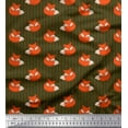 thumbnail image 1 of Soimoi Green Georgette Viscose Fabric Fox Stripe Fabric Prints By Yard 44 Inch Wide, 1 of 3