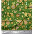 thumbnail image 1 of Soimoi Green Georgette Viscose Fabric Mandala & Paisley Print Fabric by Yard 44 Inch Wide, 1 of 3