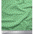 thumbnail image 1 of Soimoi Green Georgette Viscose Fabric Seal Leaves Decor Fabric Printed Yard 44 Inch Wide, 1 of 3