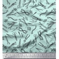 thumbnail image 1 of Soimoi Green Georgette Viscose Fabric Tools Hardware Print Fabric by the Yard 42 Inch Wide, 1 of 3