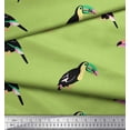 thumbnail image 1 of Soimoi Green Georgette Viscose Fabric Toucan Bird Print Sewing Fabric Yard 44 Inch Wide, 1 of 3
