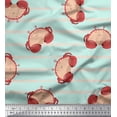 thumbnail image 1 of Soimoi Green Heavy Canvas Fabric Crabs Ocean Print Fabric by the Yard 58 Inch Wide, 1 of 3