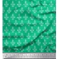 thumbnail image 1 of Soimoi Green Heavy Canvas Fabric Floral Block Print Fabric by the Yard 58 Inch Wide, 1 of 3