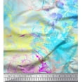 thumbnail image 1 of Soimoi Green Heavy Canvas Fabric Flower Watercolor Print Fabric by the Yard 58 Inch Wide, 1 of 3