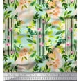 thumbnail image 1 of Soimoi Green Heavy Canvas Fabric Leaf Floral Printed Fabric 1 Yard 58 Inch Wide, 1 of 3