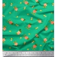 thumbnail image 1 of Soimoi Green Heavy Canvas Fabric Leaves & Grandiflora Roses Floral Print Fabric by the Yard 58 Inch Wide, 1 of 3