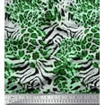 thumbnail image 1 of Soimoi Green Heavy Canvas Fabric Leopard & Wild Animal Skin Printed Fabric 1 Yard 58 Inch Wide, 1 of 3