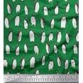 thumbnail image 1 of Soimoi Green Heavy Canvas Fabric Penguin Ocean Print Fabric by the Yard 58 Inch Wide, 1 of 3