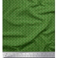 thumbnail image 1 of Soimoi Green Heavy Satin Fabric Leaves Block Print Sewing Fabric BTY 54 Inch Wide, 1 of 3