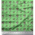 thumbnail image 1 of Soimoi Green Japan Crepe Satin Fabric Coffee Glass,Cookies & Mixer Jar Kitchen Print Fabric by the Yard 42 Inch Wide, 1 of 1
