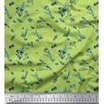 thumbnail image 1 of Soimoi Green Japan Crepe Satin Fabric Leaves & Tulip Floral Print Fabric by Yard 42 Inch Wide, 1 of 3