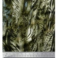 thumbnail image 1 of Soimoi Green Japan Crepe Satin Fabric Leopard & Wild Animal Skin Print Fabric by The Yard 42 Inch Wide, 1 of 3