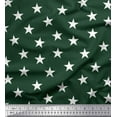 thumbnail image 1 of Soimoi Green Japan Crepe Satin Fabric Stars Star Printed Craft Fabric by The Yard 44 Inch Wide, 1 of 3