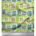 thumbnail image 1 of Soimoi Green Modal Satin Fabric Motivational Quotes Text Fabric Prints By Yard 42 Inch Wide, 1 of 3