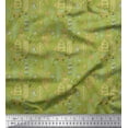 thumbnail image 1 of Soimoi Green Moss Georgette Fabric Arrow & Feather Tribal Printed Craft Fabric by the Yard 42 Inch Wide, 1 of 3