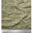 thumbnail image 1 of Soimoi Green Moss Georgette Fabric Fish Ocean Fabric Prints By Yard 42 Inch Wide, 1 of 3