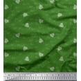 thumbnail image 1 of Soimoi Green Moss Georgette Fabric Heart & Love Text Print Sewing Fabric Yard 42 Inch Wide, 1 of 3