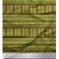 thumbnail image 1 of Soimoi Green Poly Georgette Fabric Aztec Geometric Print Fabric by Yard 42 Inch Wide, 1 of 3
