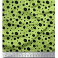 thumbnail image 1 of Soimoi Green Poly Georgette Fabric Black Dots Print Fabric by the Yard 42 Inch Wide, 1 of 3
