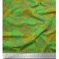 thumbnail image 1 of Soimoi Green Poly Georgette Fabric Circle Art Geometric Print Fabric by the Yard 52 Inch Wide, 1 of 3