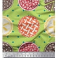 thumbnail image 1 of Soimoi Green Poly Georgette Fabric Dot & Pie Food Fabric Prints By Yard 42 Inch Wide, 1 of 3