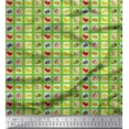 thumbnail image 1 of Soimoi Green Poly Georgette Fabric Mix Fruits Print Sewing Fabric Yard 52 Inch Wide, 1 of 3